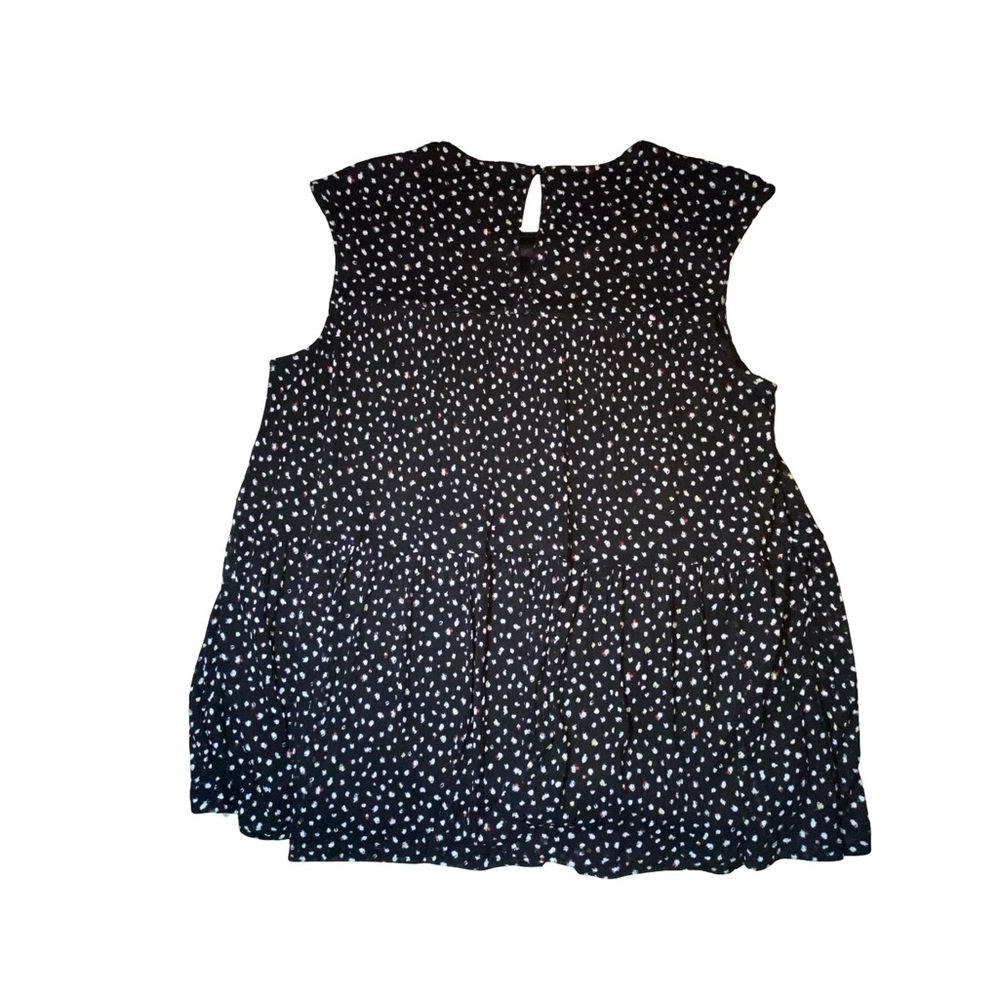 Juicy Couture‎ Black  peplum Blouse with Colorful Dots - Picture 2 of 5